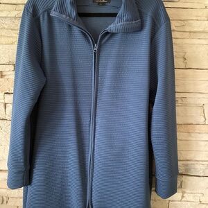 MPG - Mondetta Performance Gear Long Blue Ribbed Zip Jacket Women's Size Large